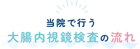 当院で行う 大腸内視鏡検査の流れ